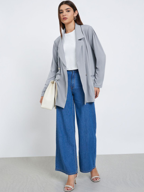 Styli Women Notched Lapel Double Breasted Blazer