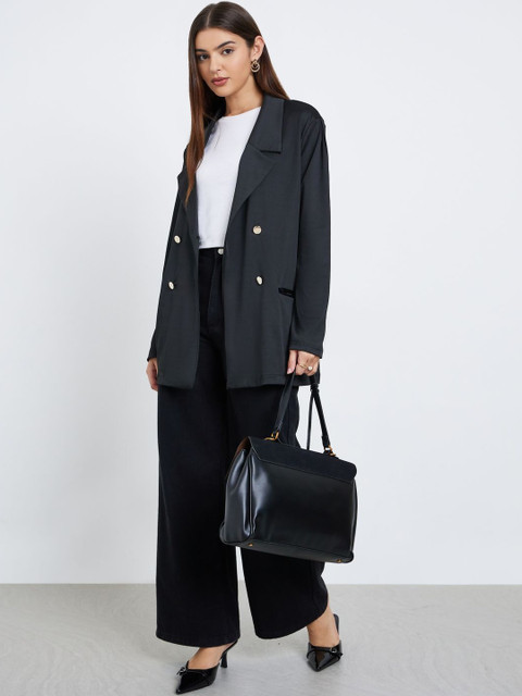 Styli Women Notched Lapel Double Breasted Blazer