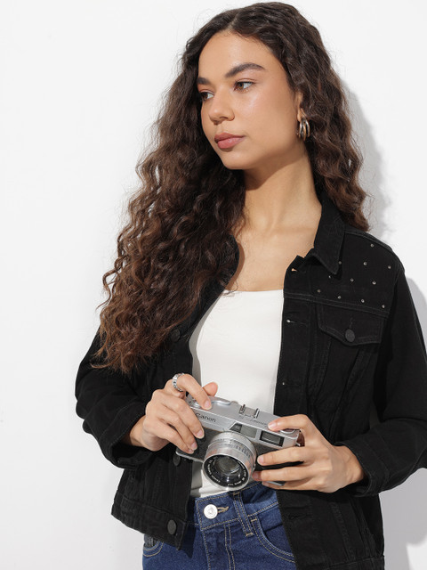 The Roadster Life Co. Spread Collar Studded Tailored Jacket