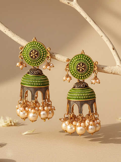 KARATCART Contemporary Jhumkas Earrings