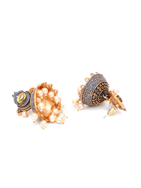 KARATCART Contemporary Jhumkas Earrings - Image 4