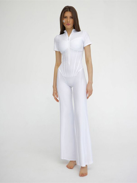 LULU & SKY Women Shirt Collar Basic Jumpsuit