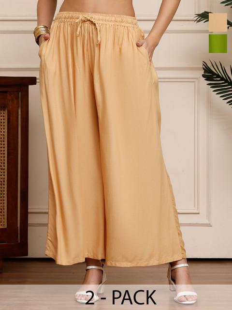 Valles365 by S.C. Pack Of 2 Flared Ethnic Palazzos