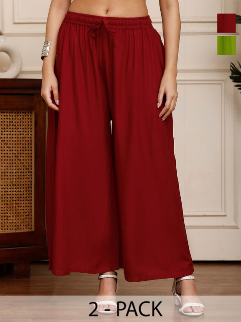 Valles365 by S.C. Pack Of 2 Flared Ethnic Palazzos