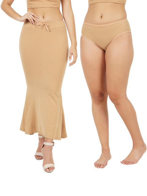 FEMULA Fishcut Stretchable Saree Shapewear With Brief