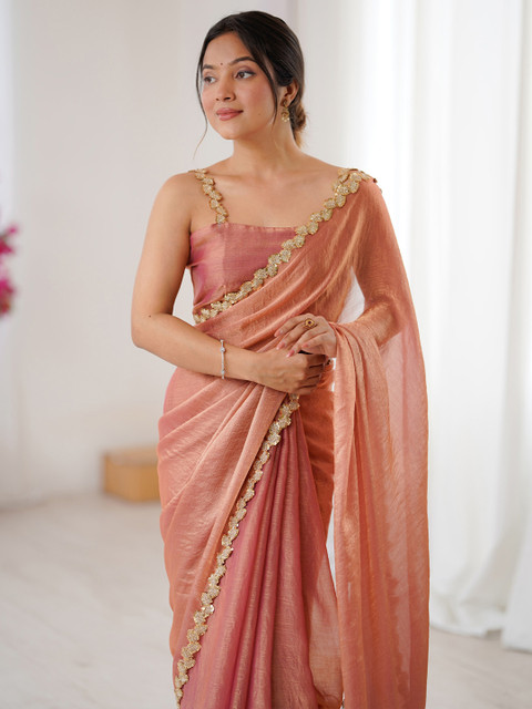Anouk Embellished Sequinned Pure Chiffon Designer Saree