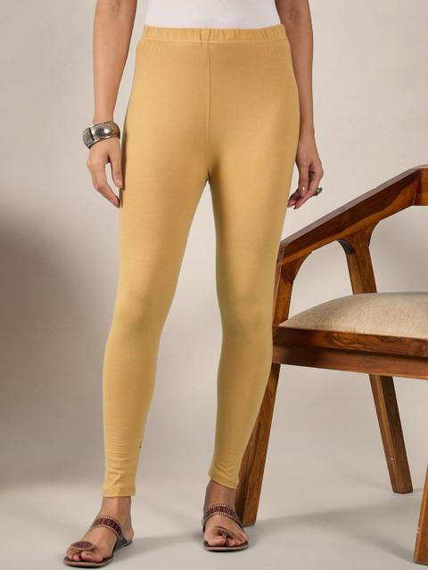 DIMPY GARMENTS Women Pack Of 3 Mid-Rise Pure Cotton Ankle-Length Leggings - Image 2