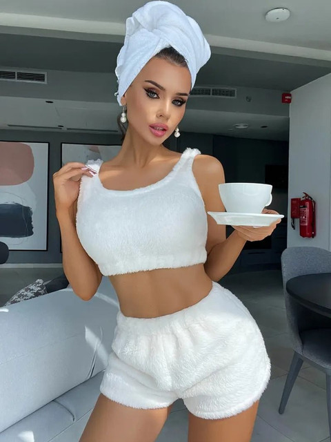 Kotty Round Neck Sleeveless Vest Top With Shorts