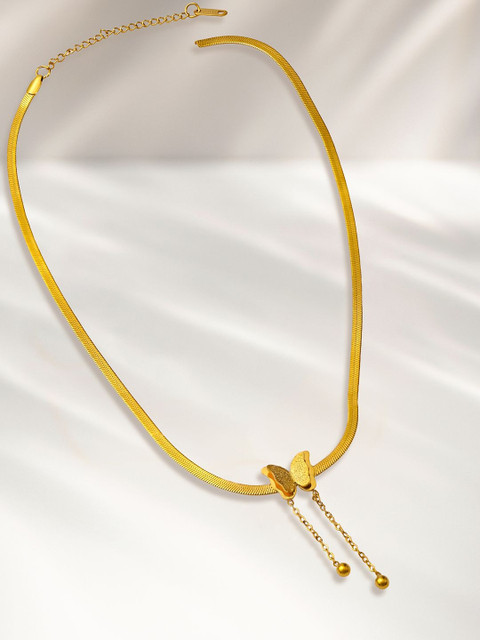 Rubans Voguish Gold-Plated Handcrafted Necklace