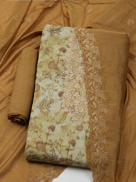 Meena Bazaar Embroidered Thread Work Unstitched Dress Material