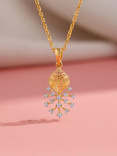 GIVA Women 14Kt Gold Pendant With 0.15 Carat Lab Grown Diamond - 1.03 g