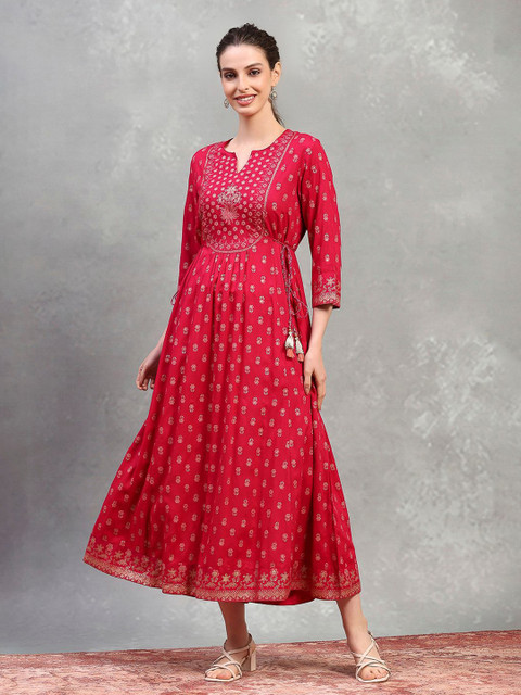 Rangriti Ethnic Motifs Print Midi Dress