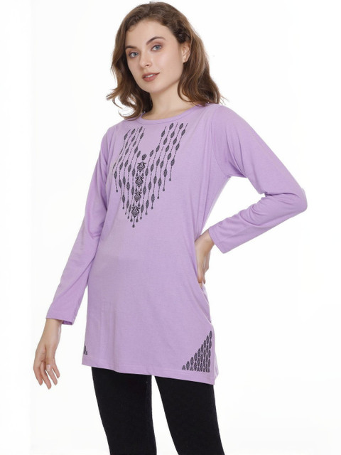 AMAHA FASHIONS Women 2 Printed T-shirt