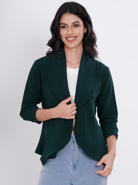 Belfry Women Solid Shawl Collar Open Front Blazers