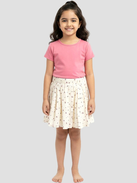 Charm n Cherish Girls Printed Flared Mini Skirts