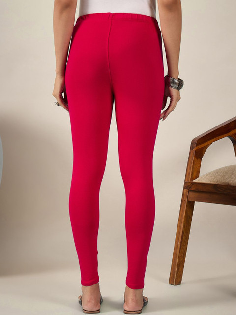 BUY NEW TREND Women Pack Of 3 Mid-Rise Pure Cotton Ankle-Length Leggings - Image 4
