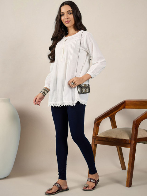 BUY NEW TREND Women Pack Of 3 Mid-Rise Pure Cotton Ankle-Length Leggings - Image 6