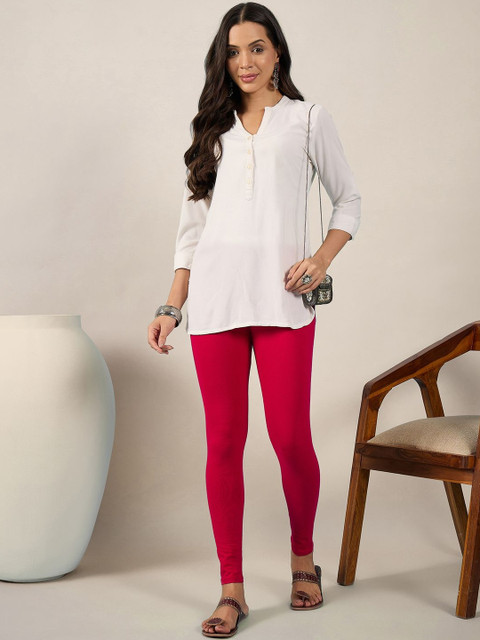 BUY NEW TREND Women Pack Of 3 Mid-Rise Pure Cotton Ankle-Length Leggings - Image 6