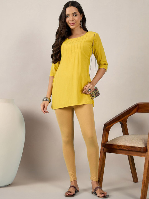 BUY NEW TREND Women Pack Of 3 Mid-Rise Pure Cotton Ankle-Length Leggings - Image 6