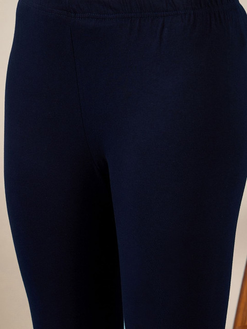 BUY NEW TREND Women Pack Of 3 Mid-Rise Pure Cotton Ankle-Length Leggings - Image 7