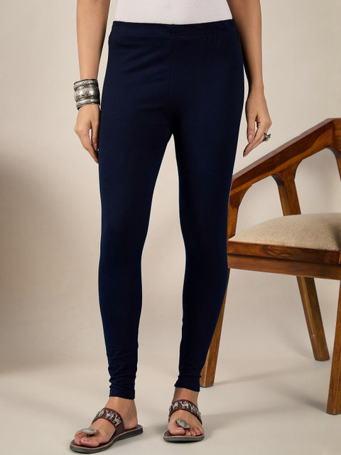 BUY NEW TREND Women Pack Of 3 Mid-Rise Pure Cotton Ankle-Length Leggings - Image 2
