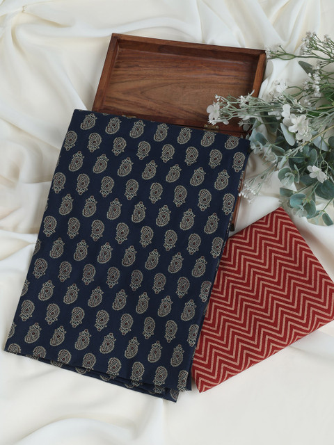 SALWAR STUDIO Printed Pure Cotton Unstitched Dress Material