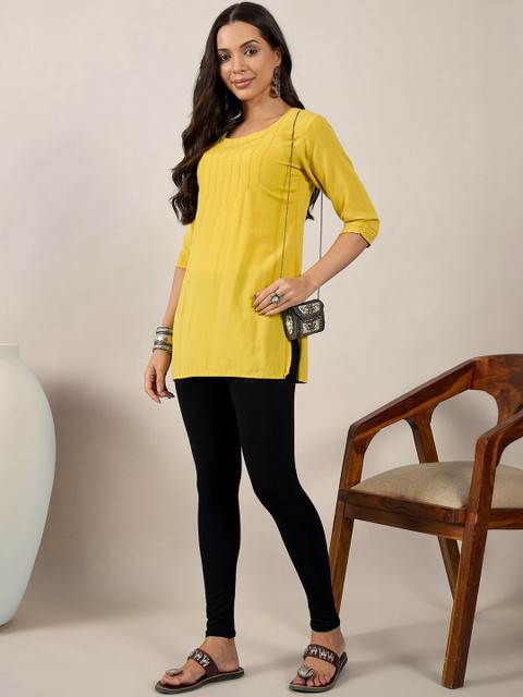 BUY NEW TREND Women Pack Of 3 Mid-Rise Pure Cotton Ankle-Length Leggings - Image 6