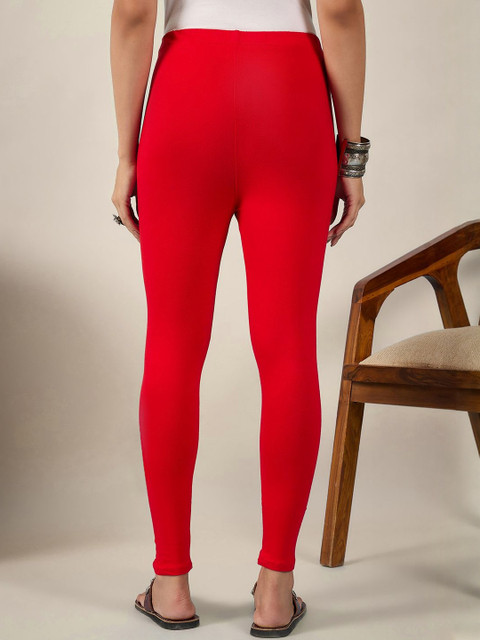 BUY NEW TREND Women Pack Of 2 Mid-Rise Pure Cotton Ankle-Length Leggings - Image 4