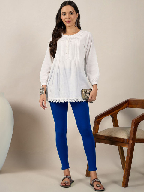 BUY NEW TREND Women Pack Of 3 Mid-Rise Pure Cotton Ankle-Length Leggings - Image 6