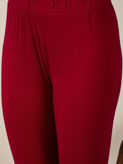 BUY NEW TREND Women Pack Of 3 Mid-Rise Pure Cotton Ankle-Length Leggings - Image 7