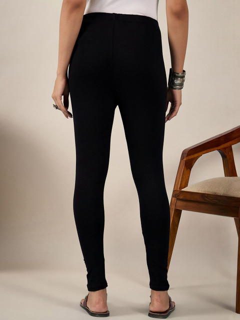 BUY NEW TREND Women Pack Of 3 Mid-Rise Pure Cotton Ankle-Length Leggings - Image 5