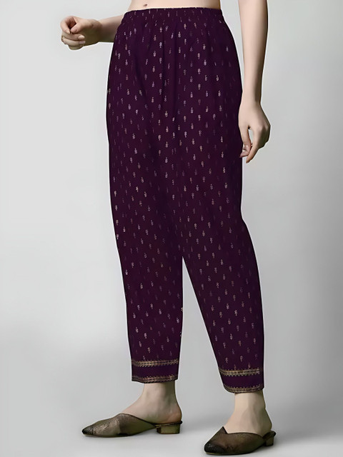 QUEENSFAB Ethnic Motifs Yoke Design Panelled Gotta Patti Kurta With Trousers & Dupatta - Image 4