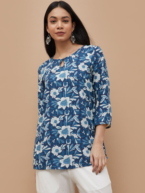Melange by Lifestyle Floral Printed Pure Cotton Kurti