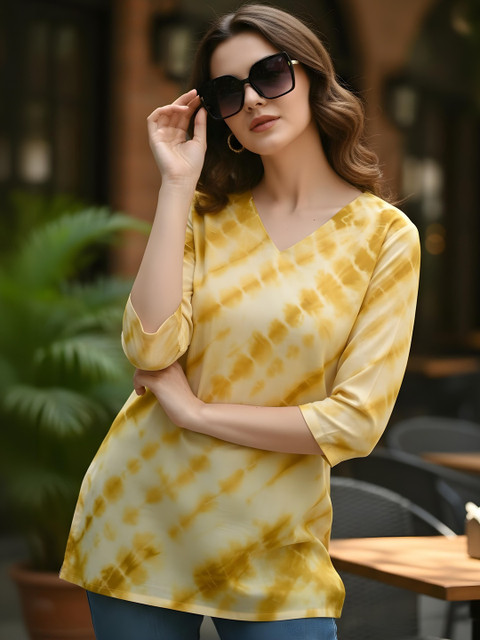 Anouk Rustic Printed V-Neck Kurti