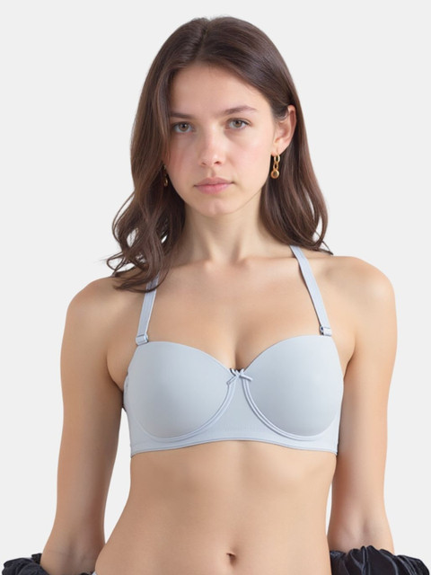 BEWILD Women Lightly Padded Seamless Balconette Rapid-Dry Push Up Bra