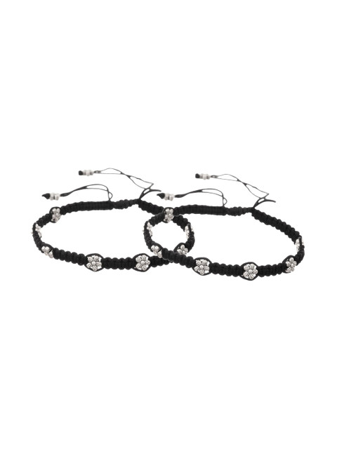 PYR FASHION German Silver-Plated Oxidised Anklets