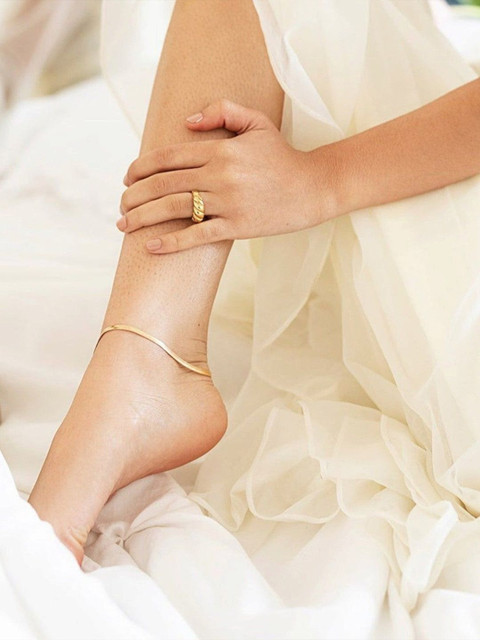 PYR FASHION Stainless Steel Gold-Plated Anklet