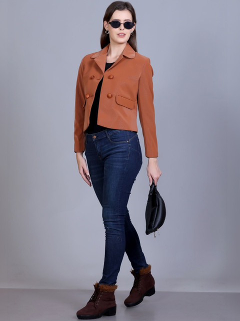 RFORTUNE Double-Breasted Notched Lapel Collar Regular Fit Blazer