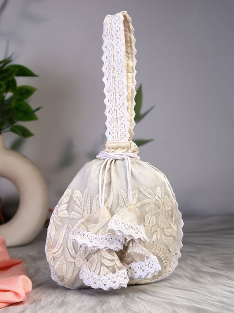 Dhrohar Floral Lace Embroidered Potli Clutch
