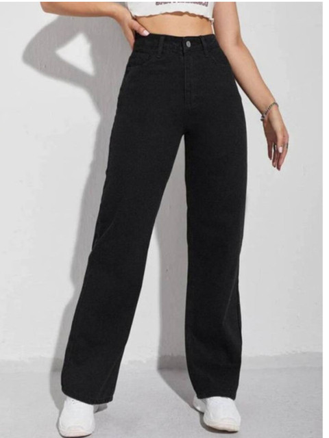 Veltick Women Straight Fit High-Rise Light Fade Cotton Denim Jeans