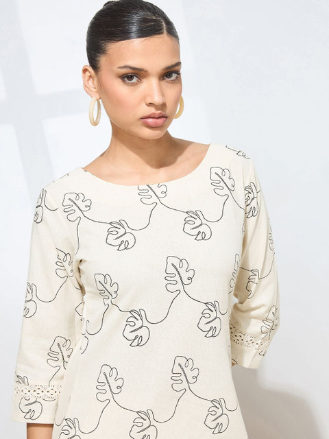 Fourleaf Printed Round Neck Top With Trousers Co-Ords Set - Image 7
