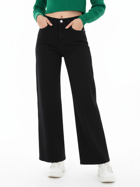 glitchez Women Wide Leg Stretchable Jeans