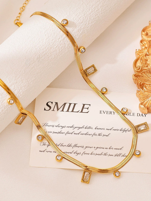 Just Lil Things Artificial Stones Studded Necklace - Image 3