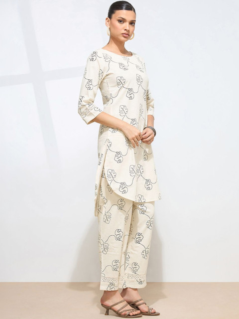 Fourleaf Printed Round Neck Top With Trousers Co-Ords Set - Image 3