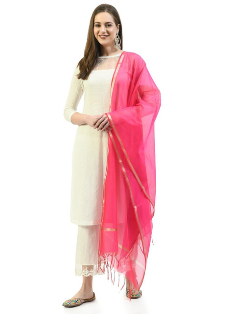 A R SILK DUPATTA HUB Art Silk Dupatta with Zari