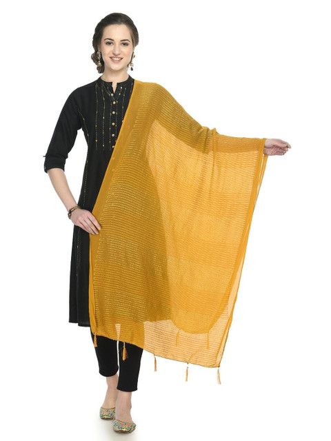 A R SILK DUPATTA HUB Woven Design Leheriya Dupatta with Zari