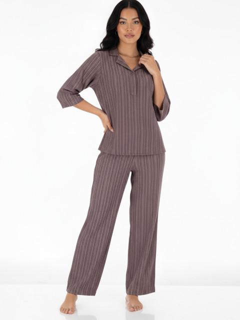 glitchez Striped Night suit