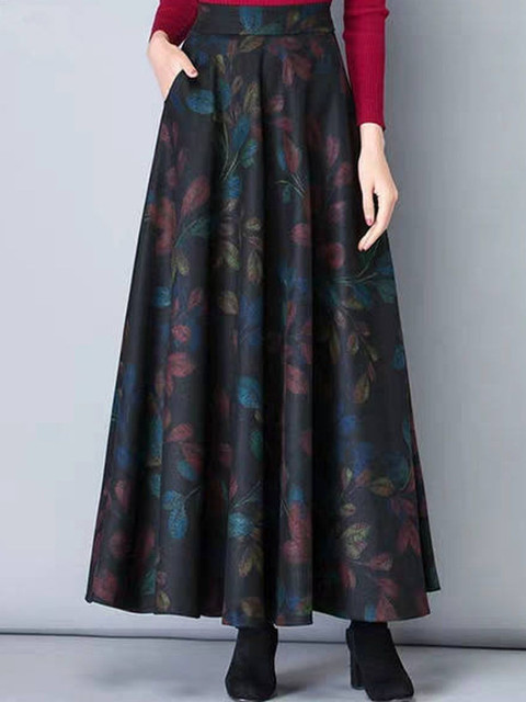 StyleCast Printed Flared Maxi Trendy A-Line Skirt