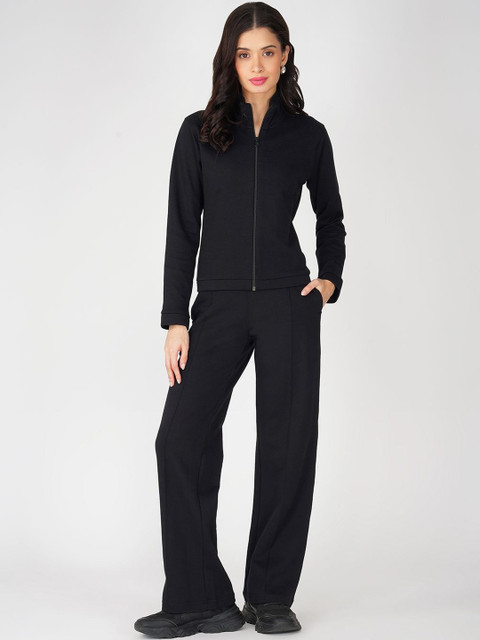 ONEWAY Women Mock Collared Jacket & Mid-Rise Trackpants Tracksuit