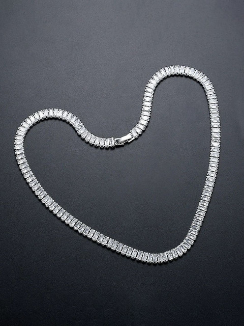 FIMBUL Zircon-Studded Tennis Chain Necklace